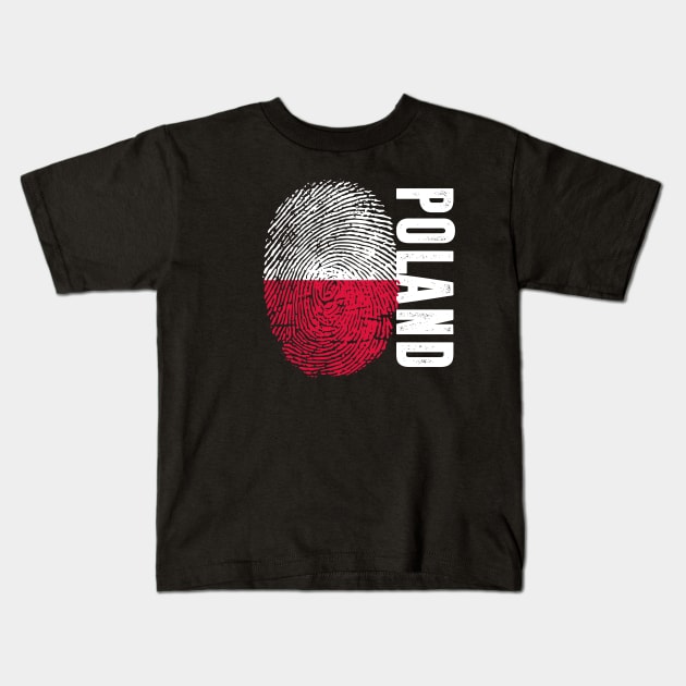 Poland Flag Fingerprint My Story DNA Polish Kids T-Shirt by Your Culture & Merch